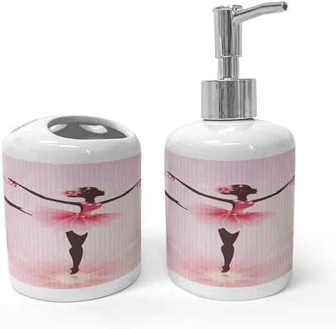 Ambesonne 2 Pc Bathroom Accessory Set Pink Umber