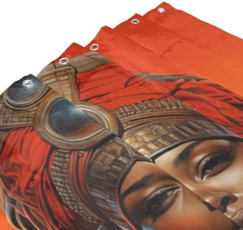 TIYAANDSY Boho Black Girl Shower Curtain Set with 12 Hooks 72x72in