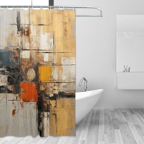 TIYAANDSY Boho Abstract Shower Curtain Set