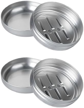 Pack of 2 Aluminium Waterproof Soap Dish for Home and Travel