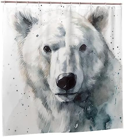 TIYAANDSY Polar Bear Shower Curtain Set 72x72in