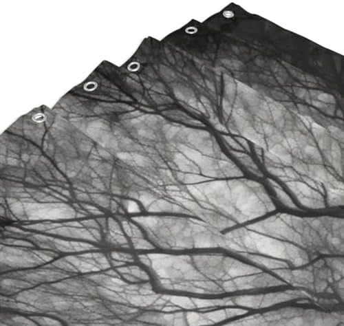 Tree Crown Shower Curtain Set 72x72in with 12 Hooks