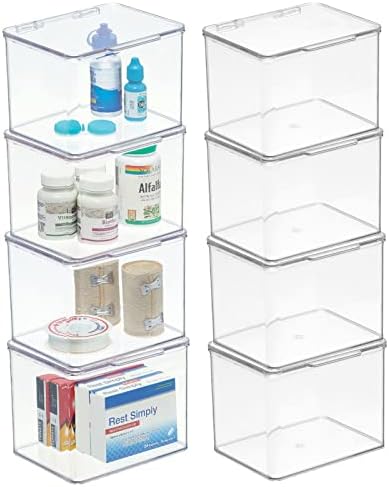 mDesign Clear Plastic Storage Canisters 8 Pack