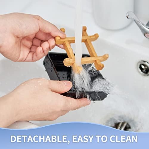 Bamboo Soap Dish with Drainage for Bathroom Sink