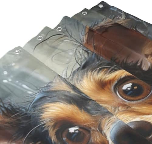 TIYAANDSY Smile Dog Shower Curtain Set 72x72in Waterproof