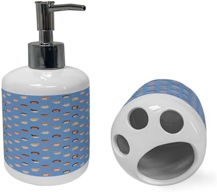 Ambesonne Bathroom Soap Toothbrush Holder Set 1