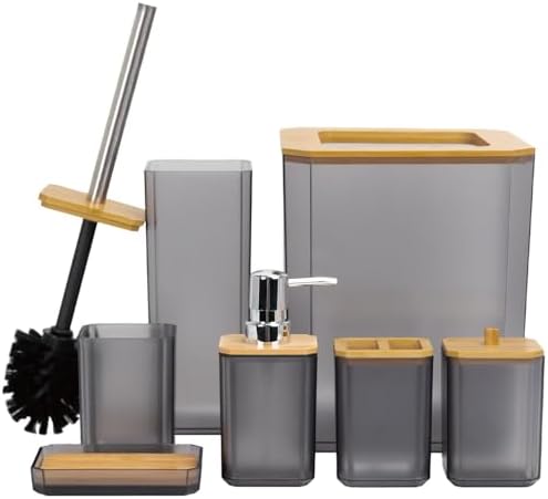 CERBIOR 7-Piece Bathroom Accessory Set Matte Black 1