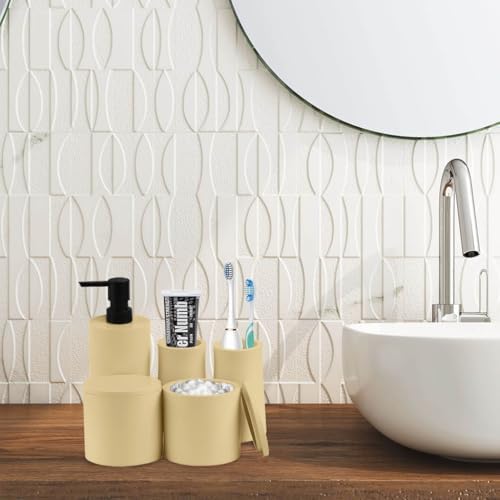 Bathovati Beige 5-Piece Bathroom Accessory Set