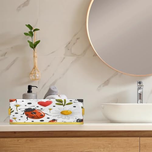 Cute Ladybugs Toilet Paper Basket with Handles
