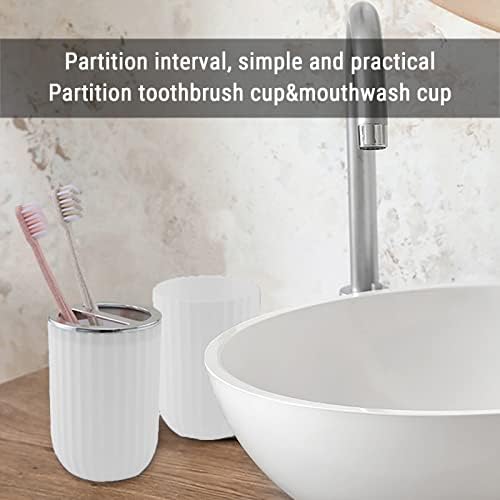 Bathroom Accessory Set with Soap Dispenser Toothbrush Cup Dish and Tray