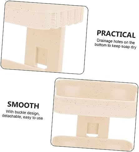GLEAVI Self Draining Soap Dish Wall Mounted Double Tier Storage