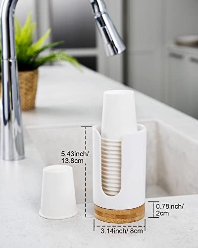 Viosuniu Ceramic Cups Dispenser - 2 Pack BPA Free White