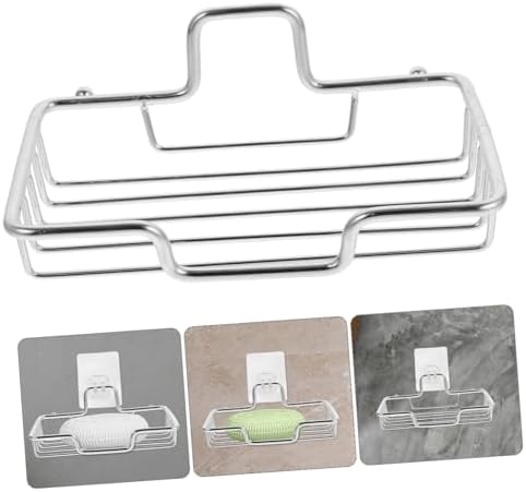 Ciieeo Wall Mount Soap Dish Stainless Steel Drainage Holder No Drill Adhesive