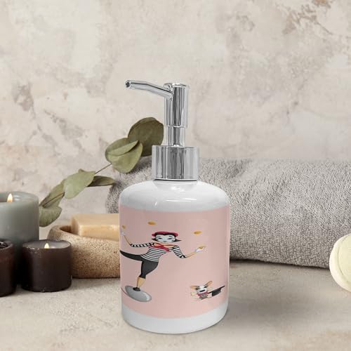 Ambesonne Cartoon Soap Toothbrush Holder Set Dark Grey Ceramic