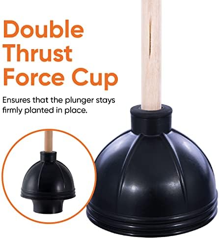 Superio Heavy Duty Plunger with 21 Inch Wooden Handle 1