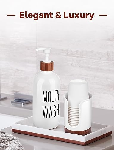 Premium Bathroom Cup Dispenser - PCWalnut White Pack of 1 1
