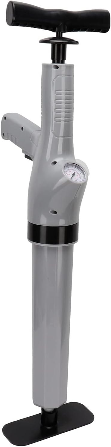 9-in Pressure Plunger Kit Effortless Blockage Removal Gray
