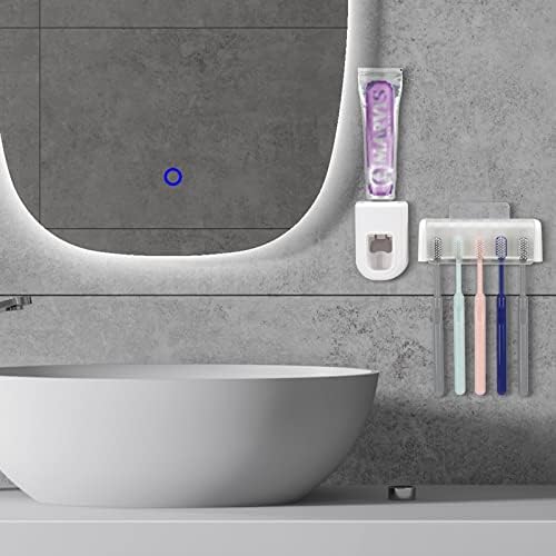 LUEXBOX 5 Slots Wall Mounted Toothbrush Holder with Cover