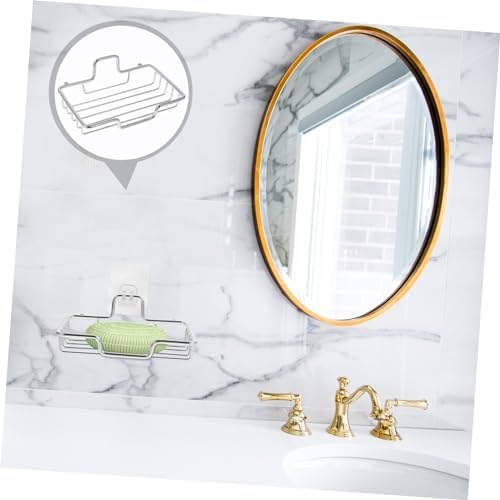 Ciieeo Wall Mount Soap Dish Stainless Steel Drainage Holder No Drill Adhesive