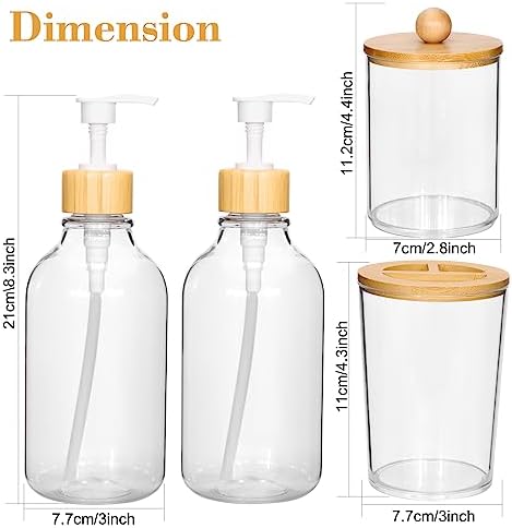 OTOSTAR Bamboo Bathroom Accessory Set 4 Pcs