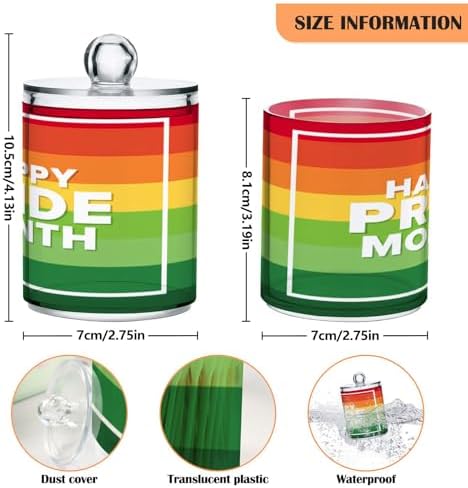 Qilmy Colorful Pride Qtip Holder 2 Pack