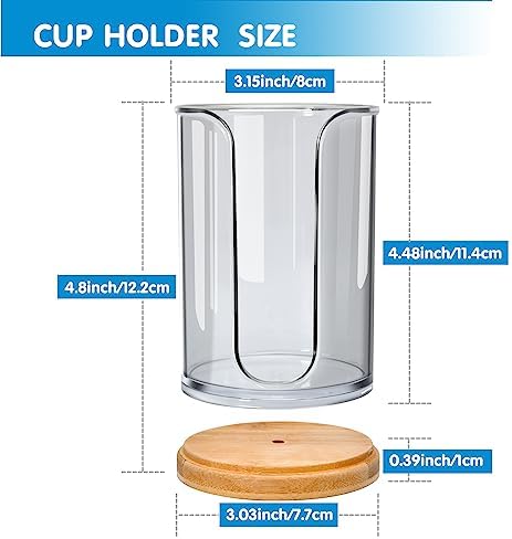 2 Pack Bamboo Plastic Cup Holder for Bath Kitchen Vanities