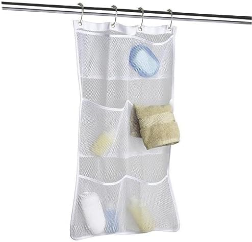 Vaguelly Hanging Mesh Shower Organizer Bag White