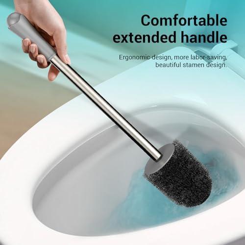 AONEZ Toilet Brush and Holder with Drip-Proof Design