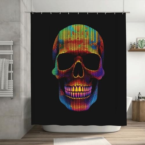 Sunglasses Skull Shower Curtain Set with 12 Hooks
