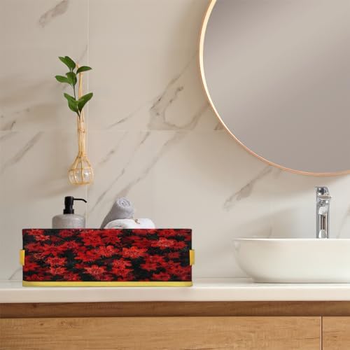Flower Red Toilet Paper Baskets for Bathroom Storage