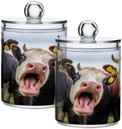 YETTASBIN 2 Pack Clear Plastic Bathroom Storage Canisters with Lids