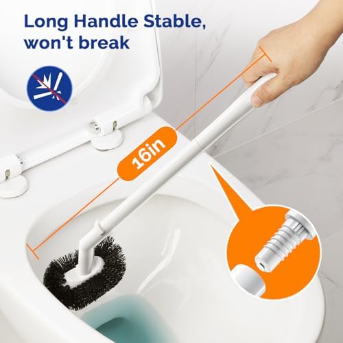 HAMITOR Toilet Plunger and Bowl Brush Combo - Heavy Duty White