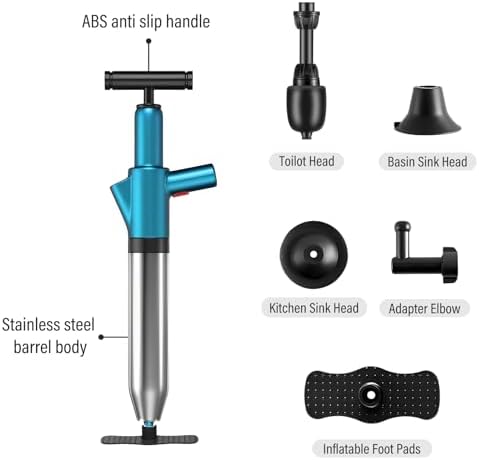 Madrigal High Pressure Toilet Plunger with Air Drain Blaster