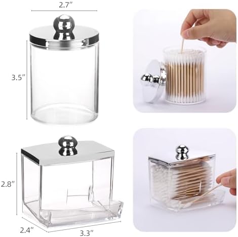 Tbestmax 2 Pack Qtip Holder - Durable Storage Canisters