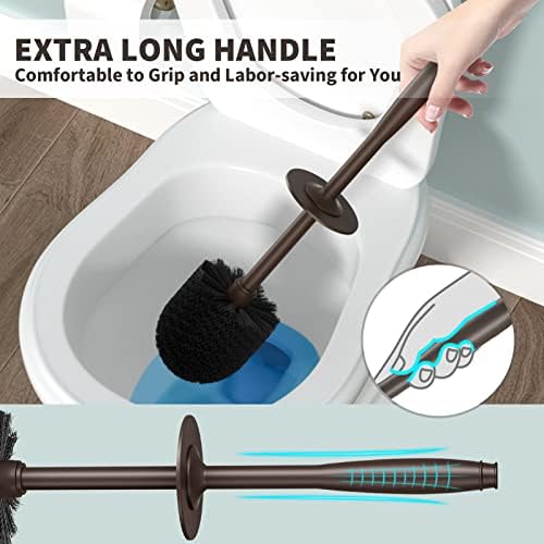 Uptronic Toilet Brush and Holder 2 Pack - Durable Deep Cleaning