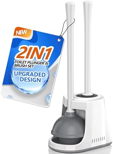 LOVLOY 2 in 1 Toilet Brush Plunger Set with Holder