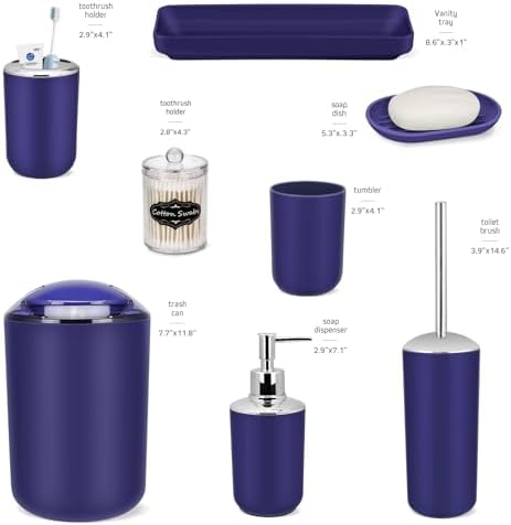 IMAVO 9-Piece Blue Bathroom Accessory Set