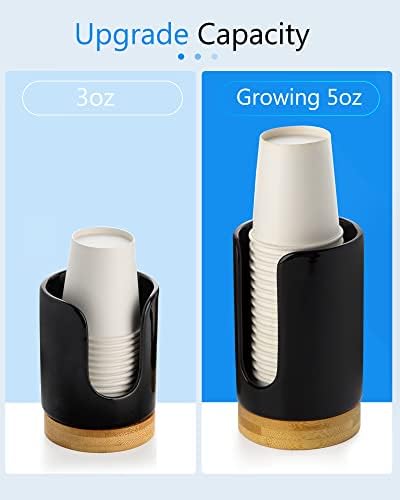 Viosuniu 5oz Ceramic Cup Dispenser 2 Pack Black