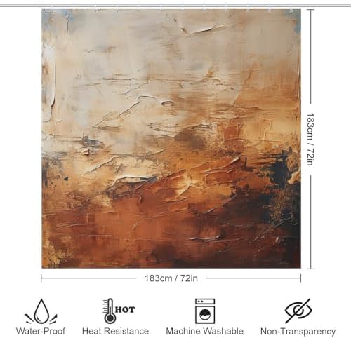 TIYAANDSY Abstract Waterproof Shower Curtain Set