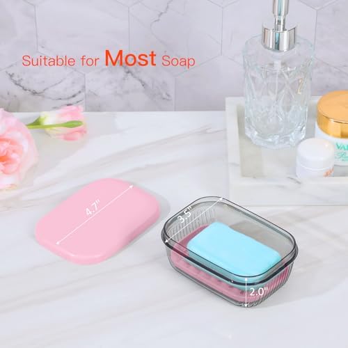 Quatish Leakproof Travel Soap Case Pink