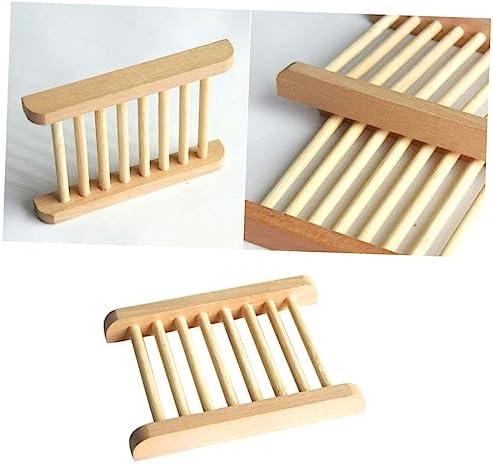 STOBAZA Natural Wood Soap Dish Holder 2pcs