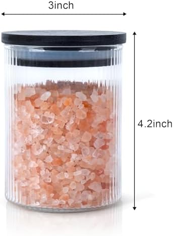4 Pack Glass Qtip Holder Dispenser Set - Apothecary Style
