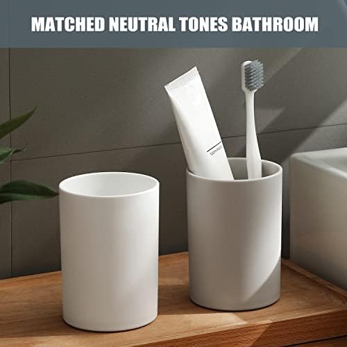 DeTii 105oz Reusable Bathroom Tumbler Cup 2PCS White