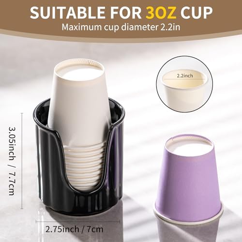 Ceramic Cup Dispenser with Vertical Stripes - 3oz Dixie Cup Holder for Bathroom