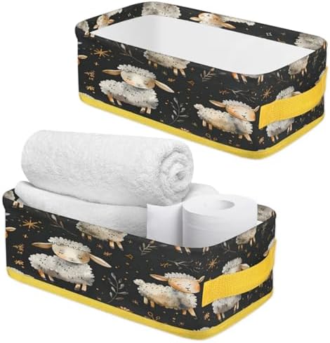 Cute Sheep Toilet Paper Storage Basket with Handles 1
