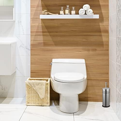 Home Basics Brushed Metal Toilet Plunger With Holder