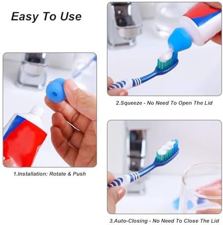Tnvee 6 Pack Silicone Toothpaste Cap Dispenser