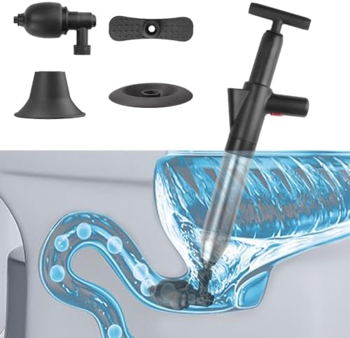 High Pressure Toilet Plunger with Air Blaster 60CM