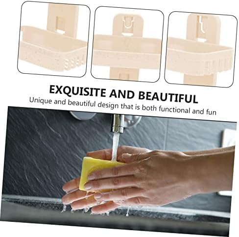 GLEAVI Self Draining Soap Dish Wall Mounted Double Tier Storage
