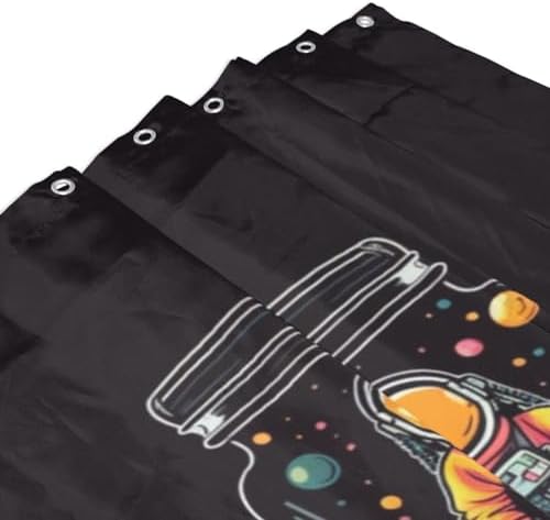 TIYAANDSY Yellow Astronaut Decor Shower Curtain Set
